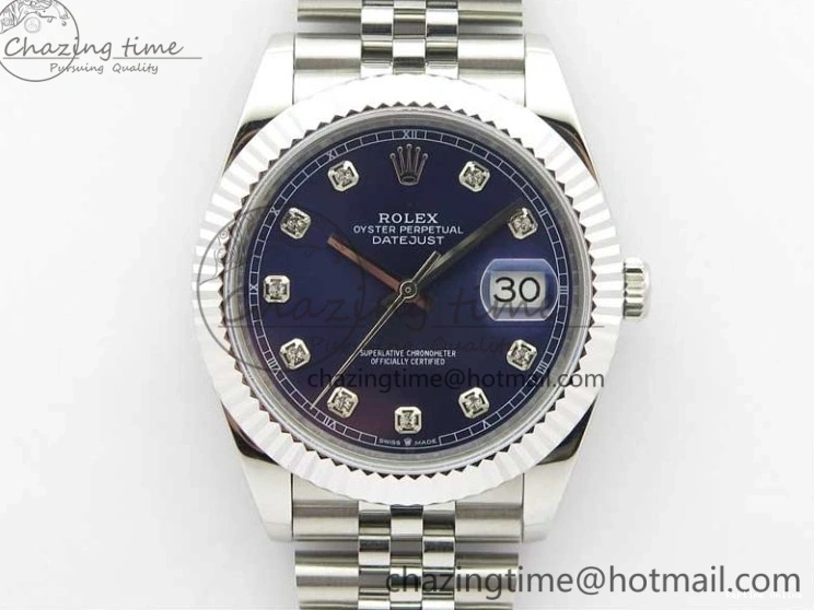 0101 EasyCare DateJust 41mm 126334 SS BP Maker 1:1 Best Edition New Version Blue Crystal Dial on Jubilee Bracelet 3022
